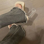 Damen transparente Plateau-Sandalen R&B
