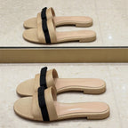 Damen Bequeme und modische Slipper mit breitem Riemen R&B