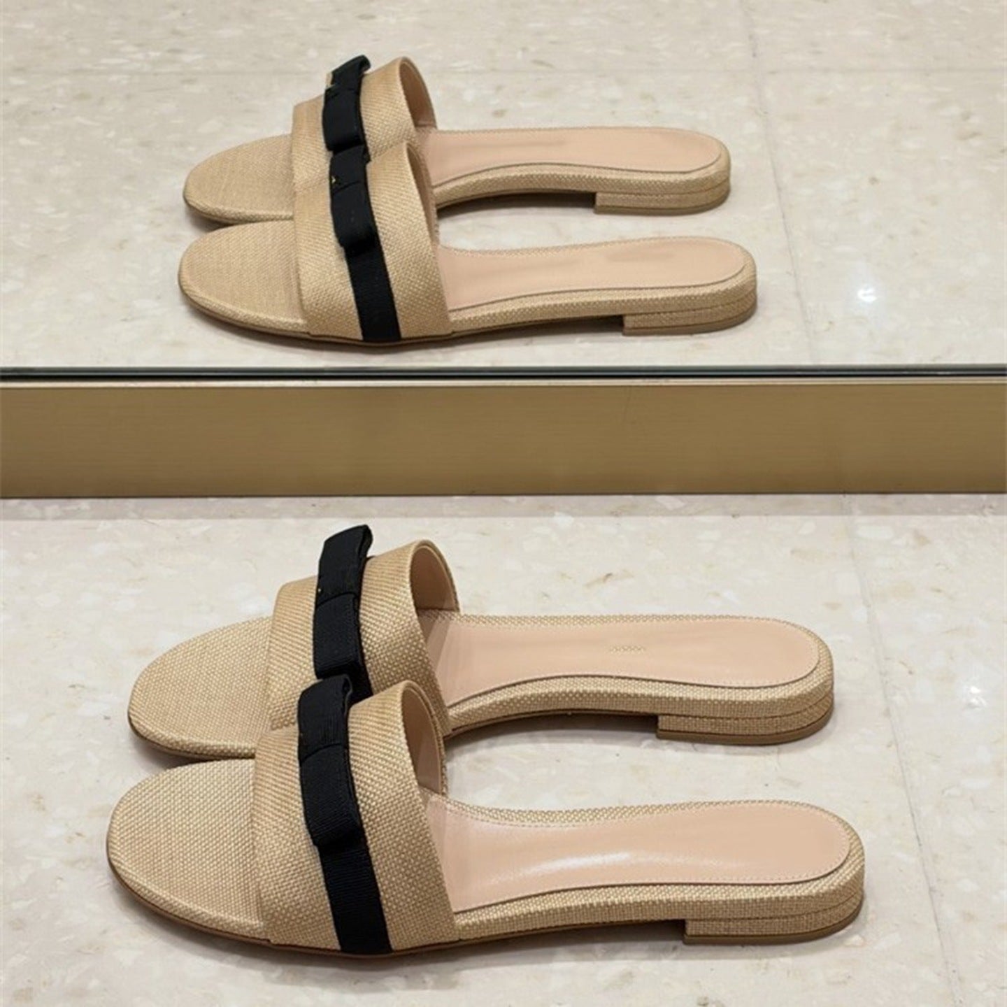 Damen Bequeme und modische Slipper mit breitem Riemen R&B