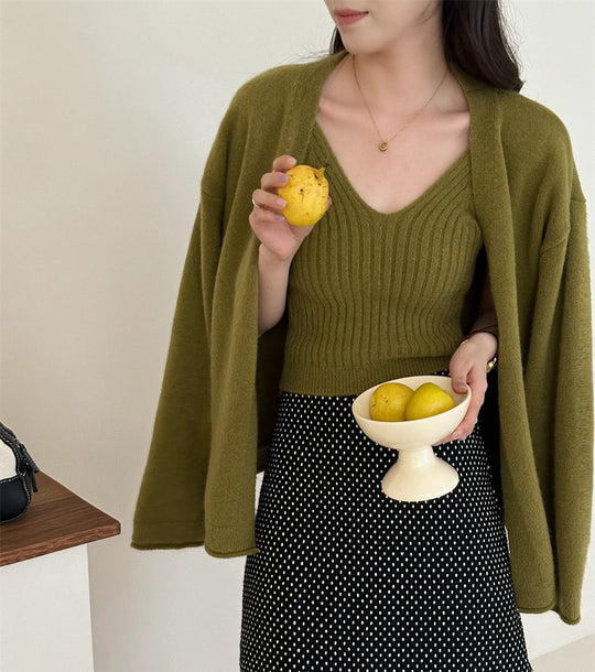 Damen Weicher Langarm-Cardigan mit Knopfleiste und bequemer Passform R&B