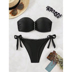 Damen Bandeau-Bikini mit verstellbaren Trägern und raffinierter Raffung R&B