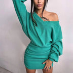 Damen Wickelkleid mit asymmetrischem Schnitt und Rüschendetails R&B