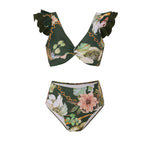Damen Bikini-Set mit charmantem Rüschendesign und eleganter Strandumhüllung R&B