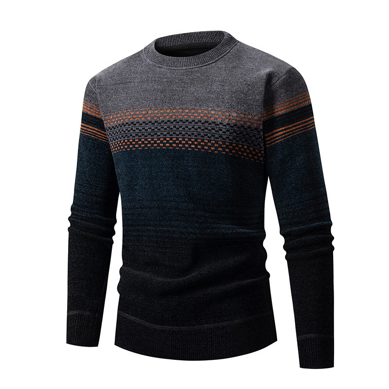 Herren modischer Pullover mit einzigartigem Strukturdesign und mehrfarbigem Muster