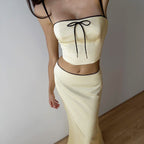 Damen Glamouröses Satin-Kleid mit Spitzendetails R&B