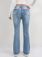 Damen Schlagjeans mit hohem Bund und figurformendem Design R&B