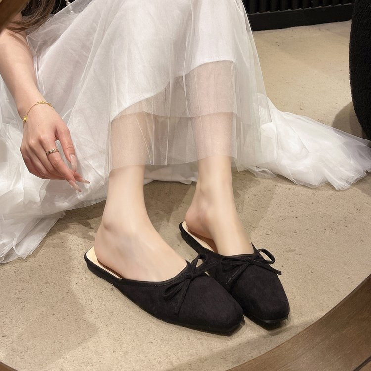 Damen modische Mules mit dekorativem Schleifenakzent R&B