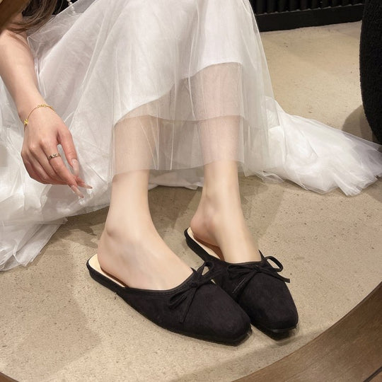 Damen modische Mules mit dekorativem Schleifenakzent R&B