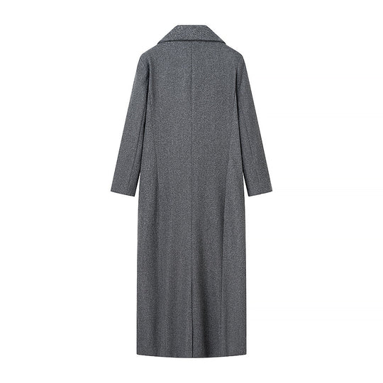 Damen eleganter Wintermantel mit hochschließendem Kragen und praktischen Taschen R&B