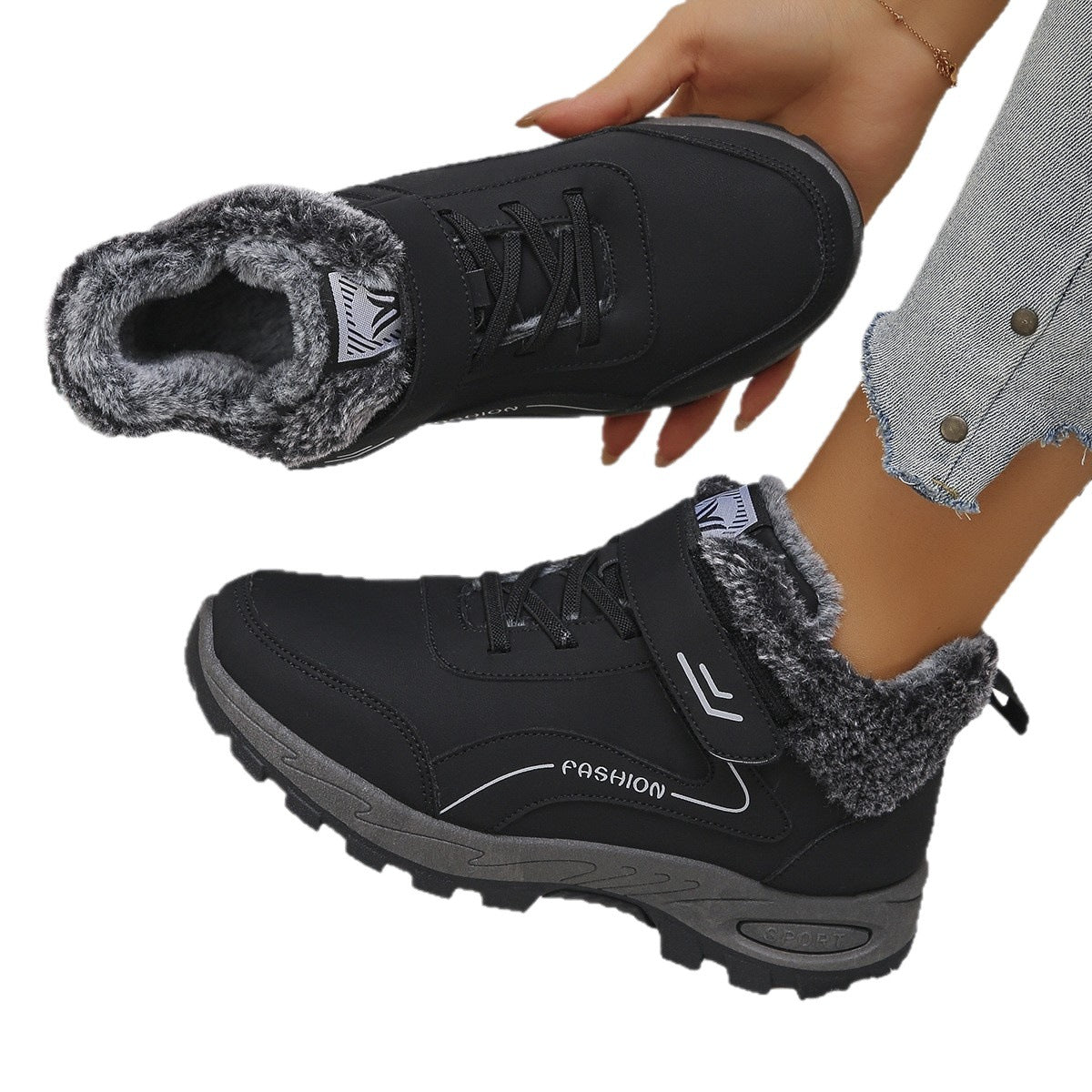 Damen Winterstiefel mit Warmfutter und rutschfester Sohle R&B