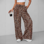 Damen Relaxed Fit Leopardenmuster Palazzo-Hose R&B