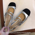 Damen Ballerinas mit stylischen Riemen und modischem Spitzenverschluss R&B