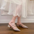 Damen Mules mit dekorativen Riemen und komfortablem Blockabsatz R&B