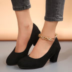 Damen elegante Pumps mit bequemem Blockabsatz EB