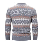Herren Strickpullover mit geometrischem Muster und hohem Kragen R&B