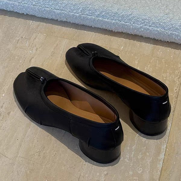 Damen Ballerinas mit spezieller Zehenöffnung und komfortablem Blockabsatz R&B