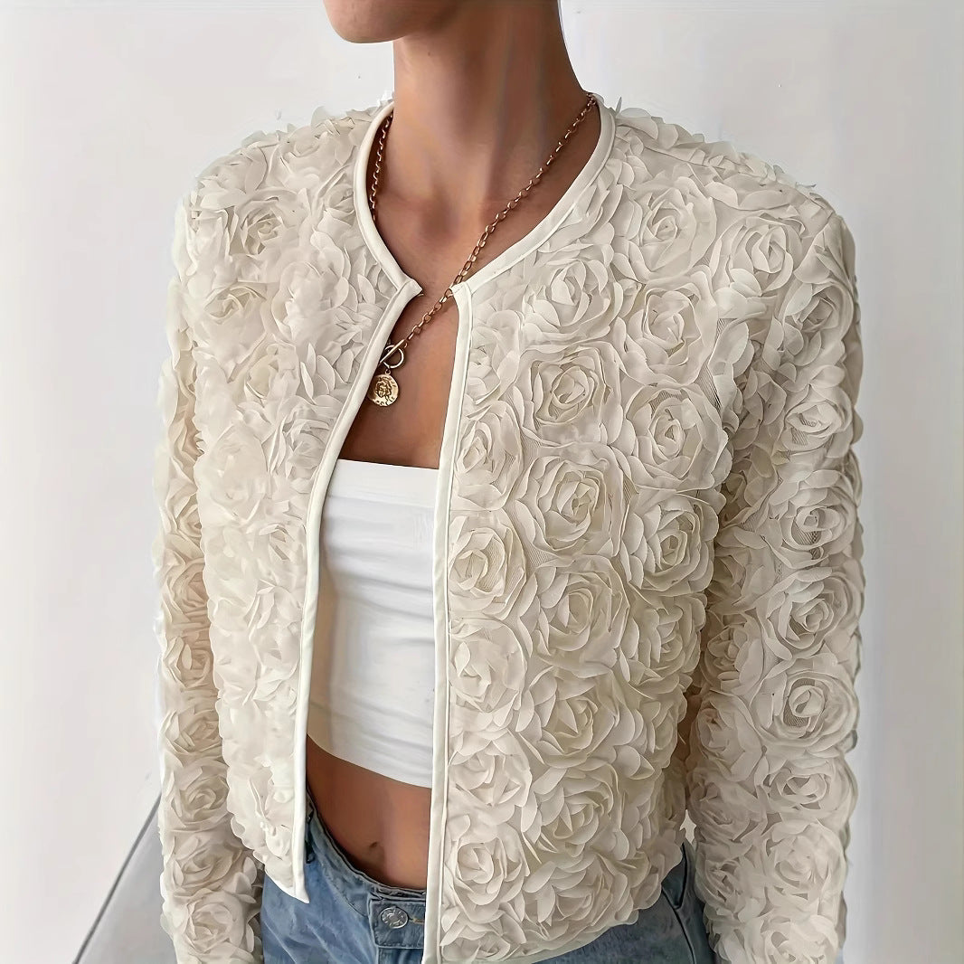 Damen Blütenapplikationen Jacke R&B