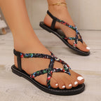 Damen Riemensandalen mit modischen geflochtenen Akzenten und bequemer Fußbettung R&B