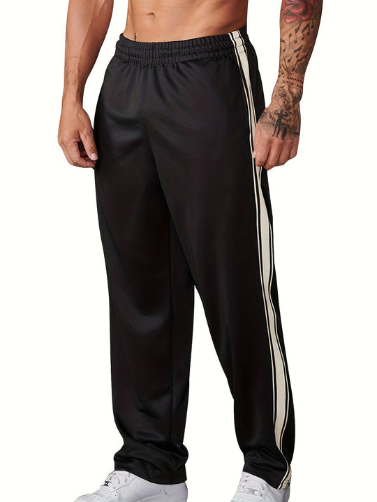 Herren nan lockere Trainingshose mit elastischem Bund und seitlichen Kontraststreifen R&B