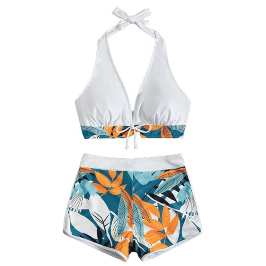 Damen Bikini-Set mit floralem Muster und herausnehmbarem Push-Up-BH R&B