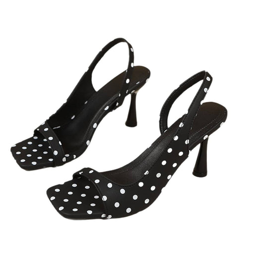 Damen Slingback-Pumps mit gepunktetem Design und elegantem Blockabsatz R&B