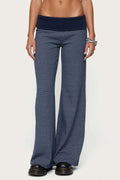 Damen weite Lounge-Hose mit elastischem Bund und maritimem Streifenmuster R&B