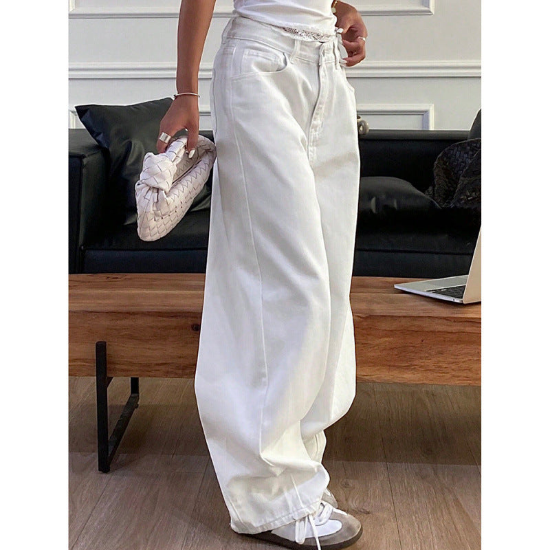 Damen Weite High-Waist Jeans im modernen Design R&B