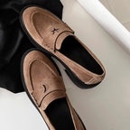 Damen Loafers aus hochwertigem Leder mit modischem Sternen-Detail und bequemer Sohle R&B