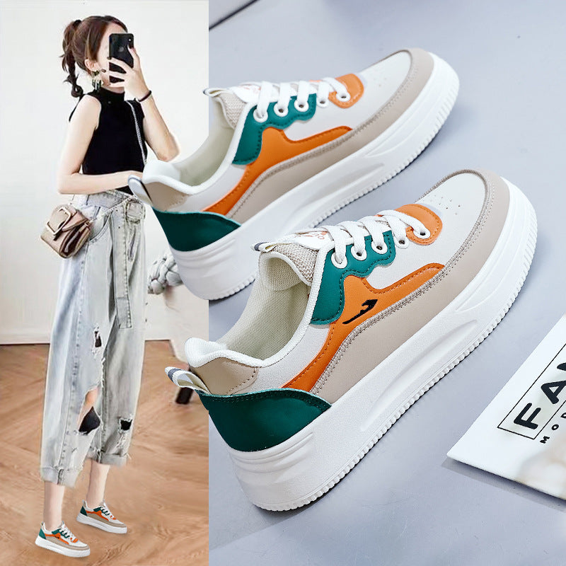 Damen modische Sneakers mit dickem Plateau und atmungsaktiver Obermaterialstruktur R&B