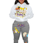 Damen Hoodie und Jogginghose Set im Cartoon-Stil