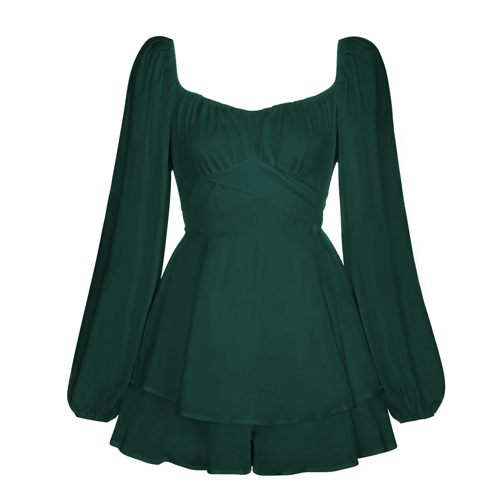 Damen Romantisches Minikleid mit Puffärmeln und verspieltem Schnitt