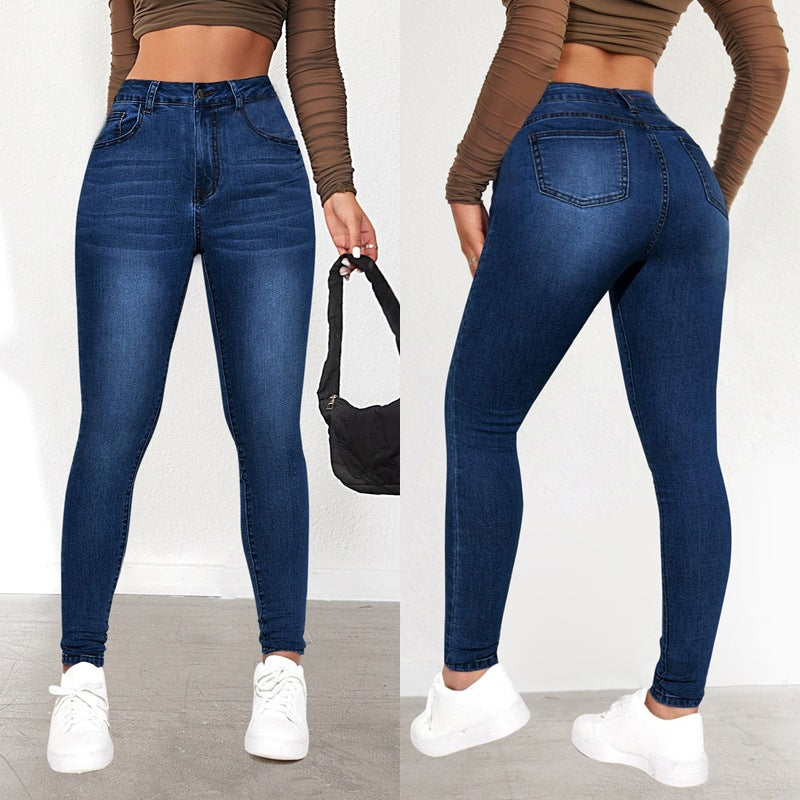Damen Skinny Jeans mit hohem Bund und figurschmeichelndem Schnitt R&B