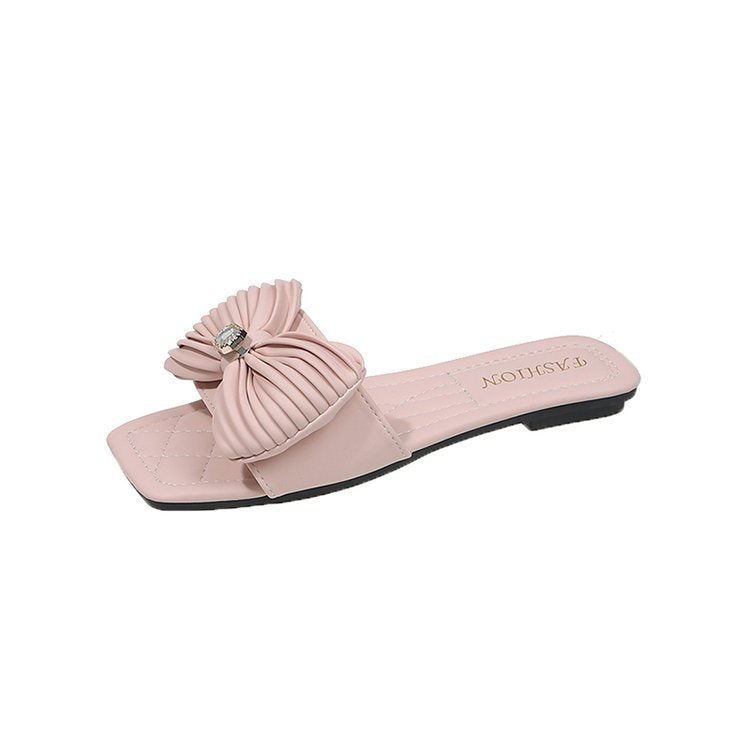 Damen elegante Pantoletten mit Rüschen- und Schmuckakzent R&B