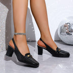 Damen Slingpumps mit elegantem Riemen und dekorativem Detail R&B
