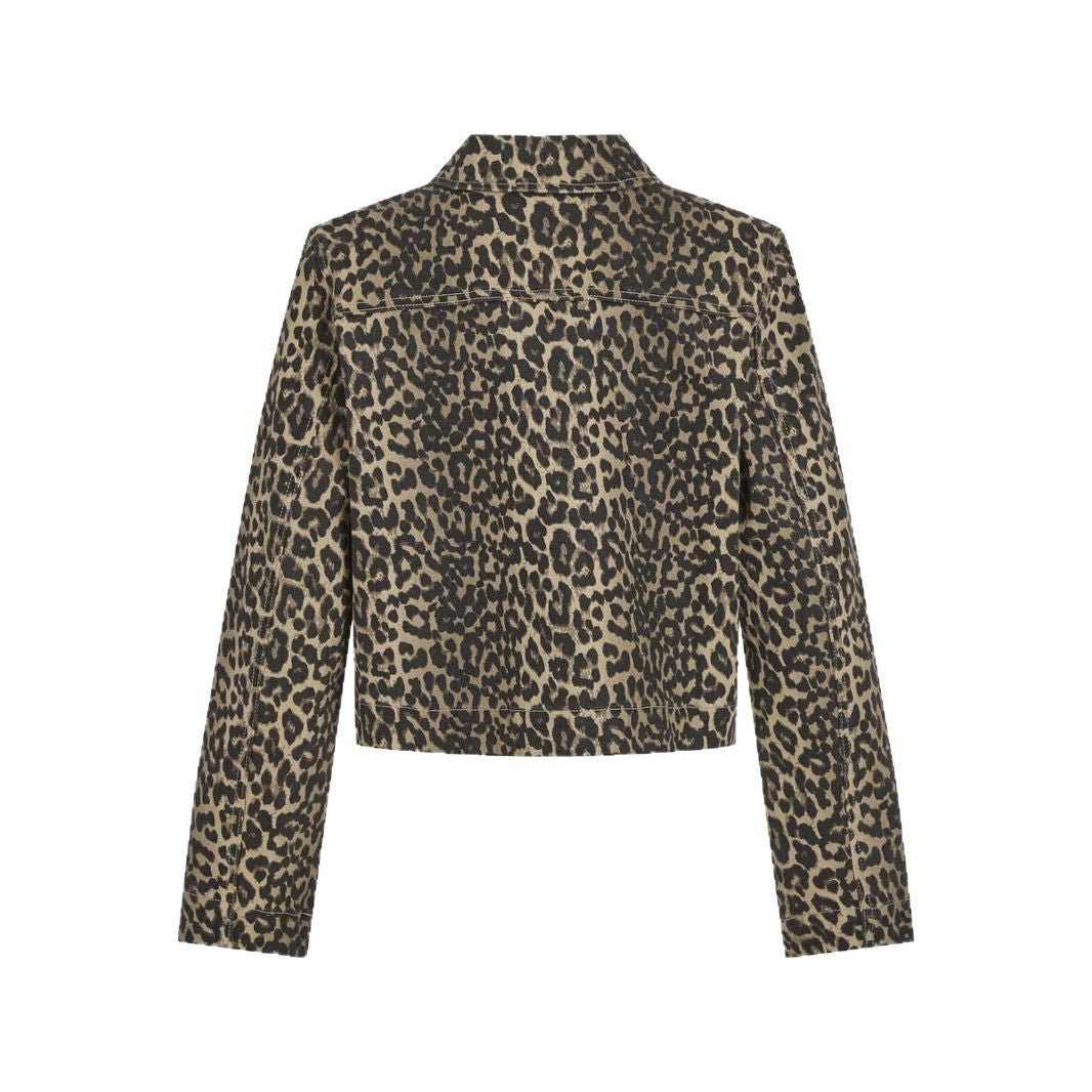 Damen Leoparden-Print Kurzjacke R&B