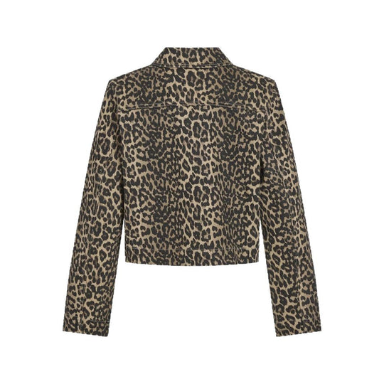 Damen Leoparden-Print Kurzjacke R&B