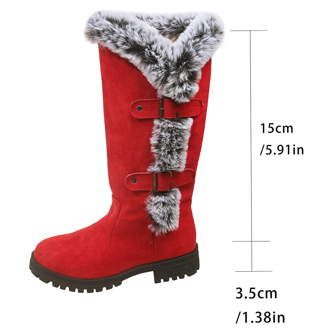 Damen Winterstiefel mit kuscheligem Kunstfellkragen und rutschfester Sohle R&B
