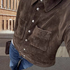 Damen Modische Wildlederjacke mit strukturiertem Design und praktischen Taschen R&B