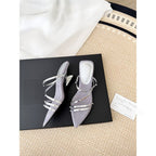 Damen elegante Zehentrenner-Sandalen mit dekorativen Riemen R&B