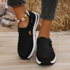 Damen Atmungsaktive Slip-On Sneakers mit flexiblem Gummizug R&B