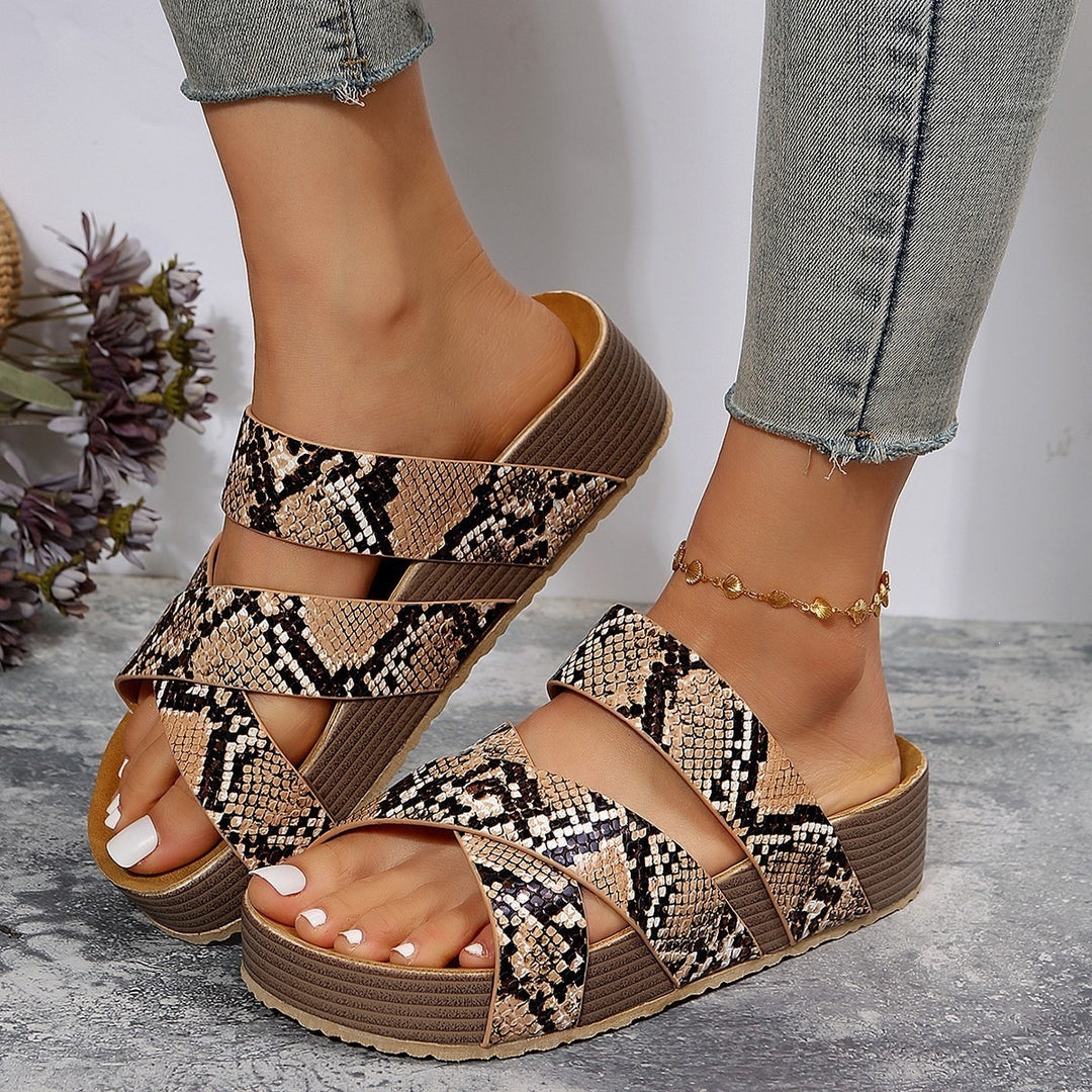 Damen modische Wedge-Sandalen mit geflochtenem Design und komfortabler Innensohle R&B