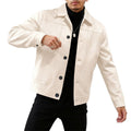 Herren nan moderner Trucker-Overshirt aus Velourslederimitat mit Ziernähten und aufgesetzten Taschen R&B
