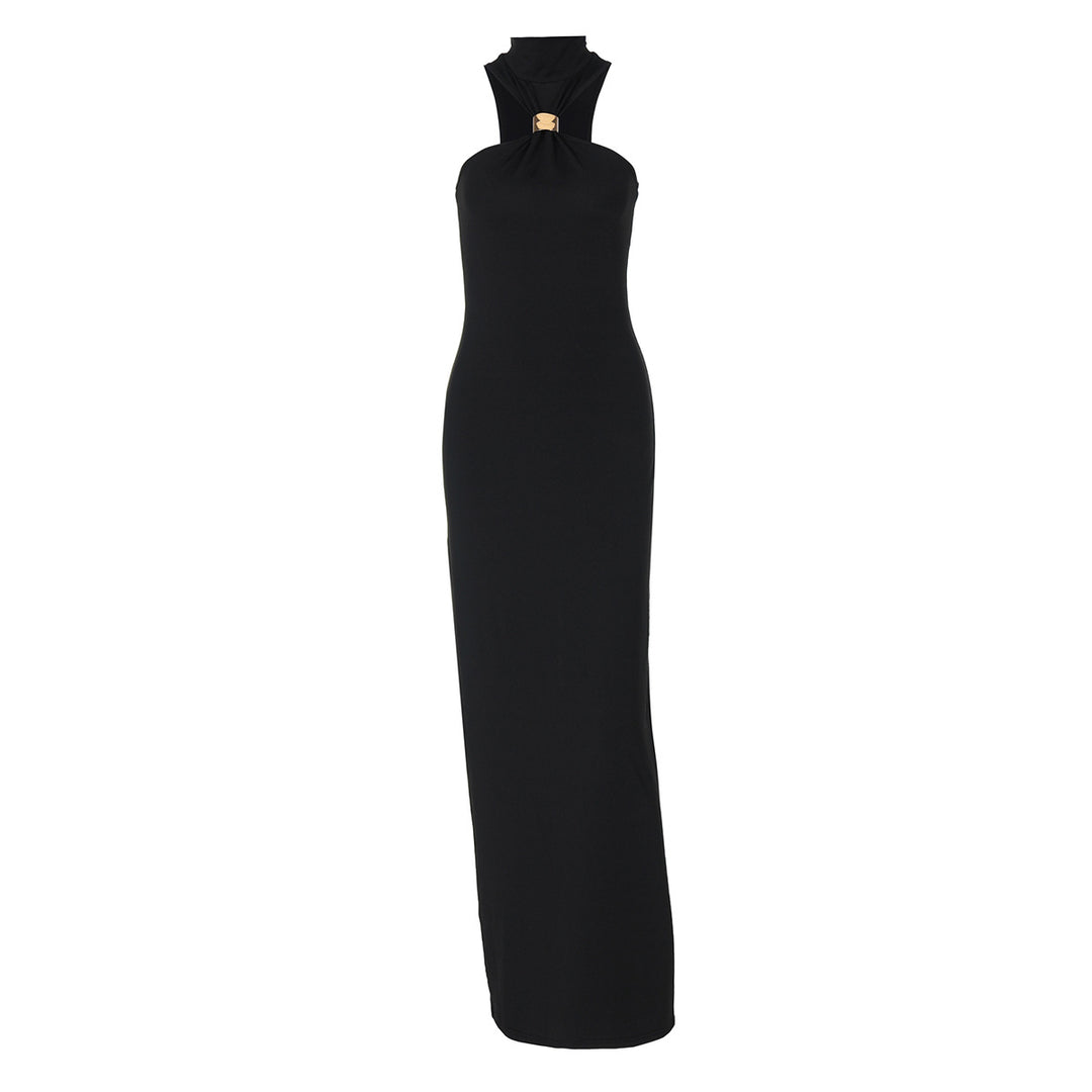 Damen Bodenlanges Abendkleid mit elegantem Halterneck R&B