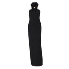 Damen Bodenlanges Abendkleid mit elegantem Halterneck R&B