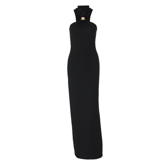Damen Bodenlanges Abendkleid mit elegantem Halterneck R&B