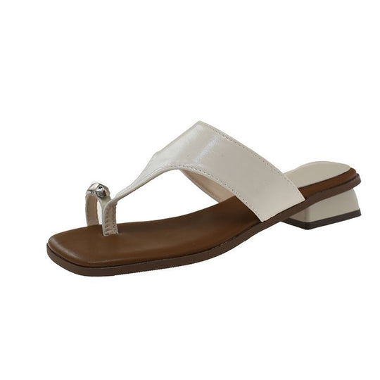 Damen elegante Zehentrenner mit modischem Blockabsatz R&B