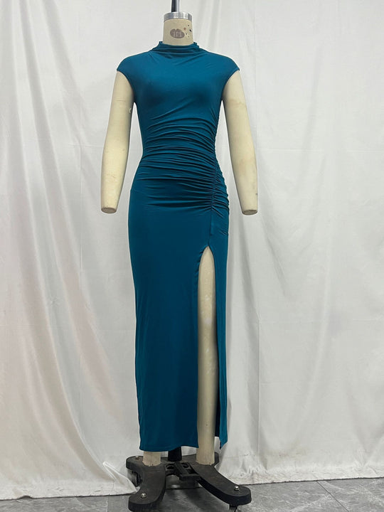 Damen Etuikleid mit asymmetrischen Raffungselementen und seitlichem Schlitz R&B