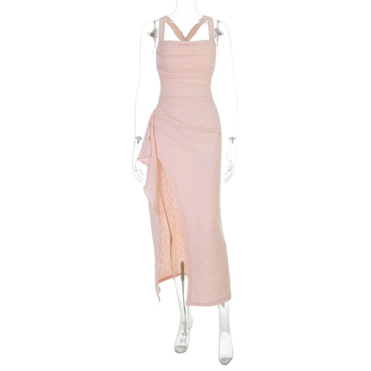 Damen figurbetontes Maxikleid mit elegantem Schnitt und aufregenden Details R&B
