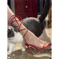 Damen elegante High Heel Sandalen mit raffinierten Riemchen R&B