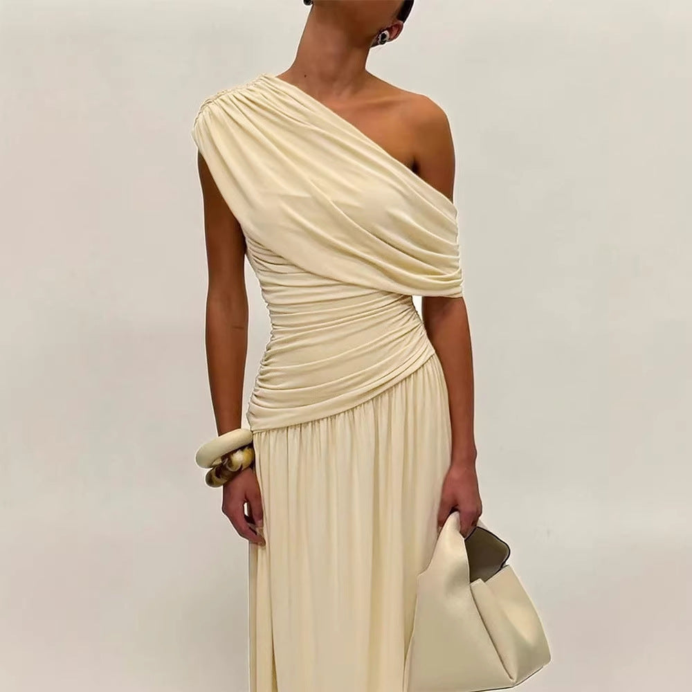 Damen Elegantes Wickel-Maxikleid mit asymmetrischem Schnitt und hochwertigem Jersey R&B